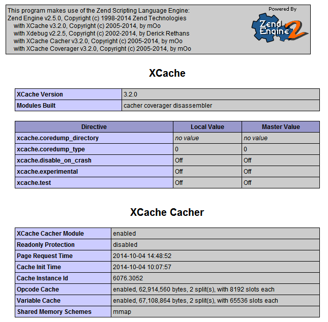 在Win7 中為php擴展配置Xcache